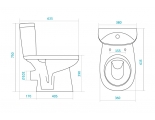 Унитаз-компакт Santek Анимо 1WH302132 с горизонтальным выпуском,сиденье дюро