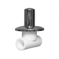 Вентиль 20 мм Valfex PP-R белый хром прямой внутренний-внутренний, для полипропиленовых труб