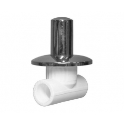 Вентиль 20 мм Valfex PP-R белый хром прямой внутренний-внутренний, для полипропиленовых труб