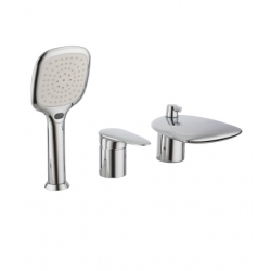 Смеситель для ванны Lemark Status LM4445C, встраиваемый на борт на три отверстия, каскадный излив