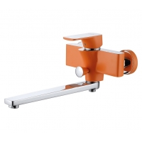 Смеситель для ванны с душем D&K Berlin.Kunste DA1433313 оранжевый-хром, однорычажный, длинный излив