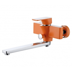 Смеситель для ванны с душем D&K Berlin.Kunste DA1433313 оранжевый-хром, однорычажный, длинный излив