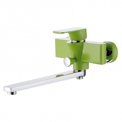 Смеситель для ванны с душем D&K Berlin.Humboldt DA1433312 зеленый-хром, однорычажный, длинный излив