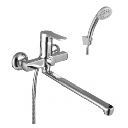 Смеситель для ванны Lemark plus Grace LM1551C, однорычажный, длинный излив, с ручной лейкой