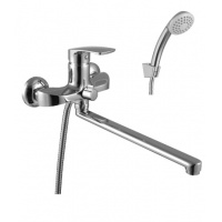 Смеситель для ванны Lemark plus Shape LM1751C, однорычажный, длинный излив, с ручной лейкой