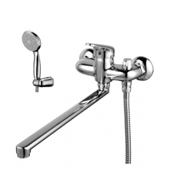 Смеситель для ванны Lemark Luna LM4117C, однорычажный, длинный излив, ручная лейка