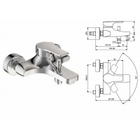 Смеситель для ванны Vidima STREAM BA094AA, однорычажный, короткий излив, без аксессуаров
