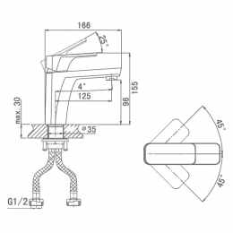 Смеситель для раковины D&K Berlin.Kunste DA1432113 оранжевый-хром, однорычажный