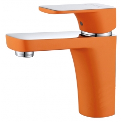 Смеситель для раковины D&K Berlin.Kunste DA1432113 оранжевый-хром, однорычажный