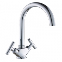 Смеситель для умывальника Gross Aqua TWINS 6020051C-086022, двухвентильный, высокий поворотный излив