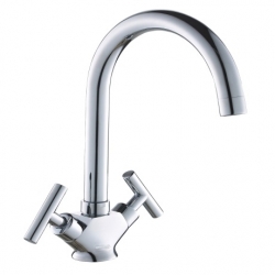 Смеситель для умывальника Gross Aqua TWINS 6020051C-086022, двухвентильный, высокий поворотный излив