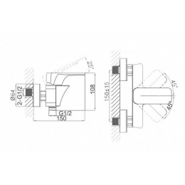 Смеситель для душа D&K Berlin.Humboldt DA1433112 зеленый-хром, однорычажный