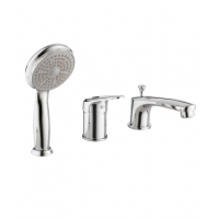 Смеситель для ванны Lemark Luna LM4145C, встраиваемый на борт на 3 отверстия, короткий излив