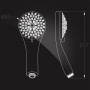 Лейка душевая Elghansa HAND SHOWER MH-023-Chrome/White, 3 режима, 85 мм
