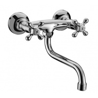 Смеситель для кухни Lemark Standard LM2111C, настенный, двухвентильный, длинный излив