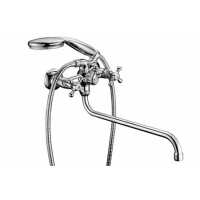 Смеситель для ванны Lemark Standard LM2151C, двухвентильный, длинный излив, с ручной лейкой