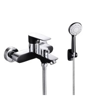 Смеситель для ванны VIEIR V263531C, однорычажный, короткий излив, ручной душ