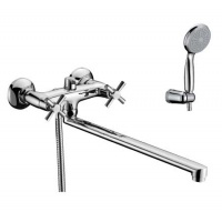 Смеситель для ванны Lemark Neo LM2212C, двухвентильный, длинный излив, с ручной лейкой