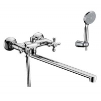 Смеситель для ванны Lemark Standard LM2112C, двухвентильный, длинный излив, с ручной лейкой