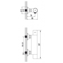 Смеситель для душа Lemark Thermo LM7733C, термостатический, без аксессуаров