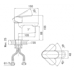 Смеситель для раковины D&K Rhein.Speyer DA1312101, однорычажный