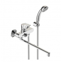 Смеситель для ванны Vidima NEXT BA372AA, однорычажный, длинный излив, ручной душ