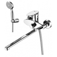 Смеситель для ванны Lemark Nero LM0251C, однорычажный, длинный излив, с ручной лейкой