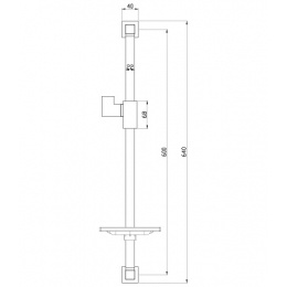 Штанга душевая Lemark LM8069C, с мыльницей