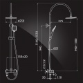 Душевая система Elghansa MONDSCHEIN Shower Set 2330233-2D, излив, верхний душ, стойка, ручной душ