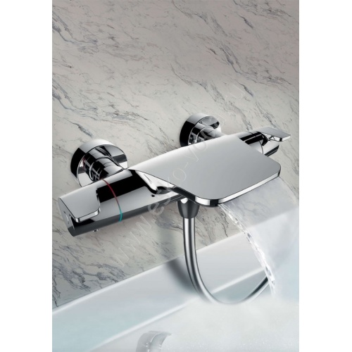 Смеситель для ванны ESKO Mikros T5054, с термостатом, каскадный излив, без аксессуаров купить в интернет магазине Санрай73