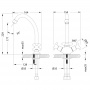 Смеситель для кухни Lemark Flora LM0104C, двухвентильный, высокий излив