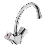 Смеситель для умывальника Vidima PRACTIC BA227AA, двухвентильный, высокий излив