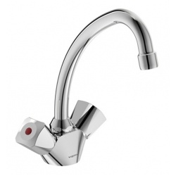 Смеситель для умывальника Vidima PRACTIC BA227AA, двухвентильный, высокий излив