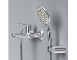 Смеситель для ванны и душа AM.PM Joy F85E15000, однорычажный, короткий излив, ручной душ