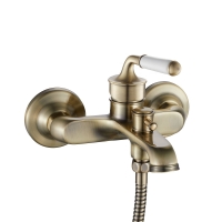 Смеситель для ванны ESKO Prague PG54, короткий излив, с душевым комплектом, бронза