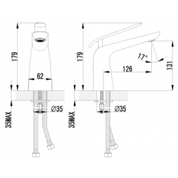 Смеситель для раковины Lemark Melange LM4906CW, однорычажный, средний излив