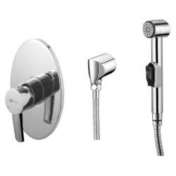 Смеситель с гигиеническим душем Lemark Atlantiss LM3219C, встраиваемый с внутренней частью