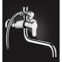 Душевая система Elghansa SHOWER SET 2308883-2L Set-24, однорычажная, излив, стойка, верхний и ручной