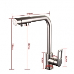 Смеситель для кухни VIEIR V15008D, с выходом для фильтра, однорычажный, высокий Г-излив, бронза