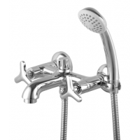 Смеситель для ванны Lemark plus Spirit LM1912C, двухвентильный, короткий излив, с ручной лейкой