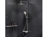 Душевая система AM.PM Like F0780700 однорычажный, поворотный излив, тропический и ручной душ, стойка