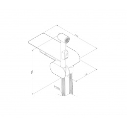 Смеситель с гигиеническим душем AM.PM Like F0202622, скрытый монтаж, с полочной и держателем