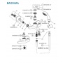 Смеситель для ванны Vidima ORION BA004AA, однорычажный, короткий излив, ручной душ
