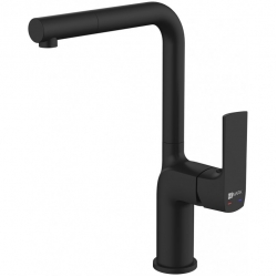 Смеситель для кухни Lemark URSUS с высоким поворотным изливом, черный