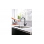 Смеситель для кухни Lemark Comfort LM3075BL подключение к фильтру, гибкий излив, черный