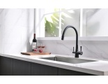 Смеситель для кухни Lemark Comfort LM3075BL подключение к фильтру, гибкий излив, черный