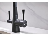 Смеситель для кухни Lemark Comfort LM3075BL подключение к фильтру, гибкий излив, черный