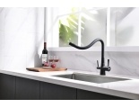 Смеситель для кухни Lemark Comfort LM3075BL подключение к фильтру, гибкий излив, черный