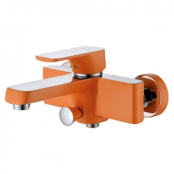 Смеситель для ванны с душем D&K Berlin.Kunste DA1433213 оранжевый-хром, однорычажный, короткий излив