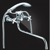 Смеситель для ванны Elghansa ECOFLY 2702880, двухвентильный, длинный излив, душевой комплект